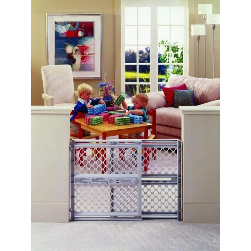 Adjustable Dog Gate (26"-42") β Pressure-Mounted or Swing Door Pet Gate for Doorways (26" Tall, Gray)