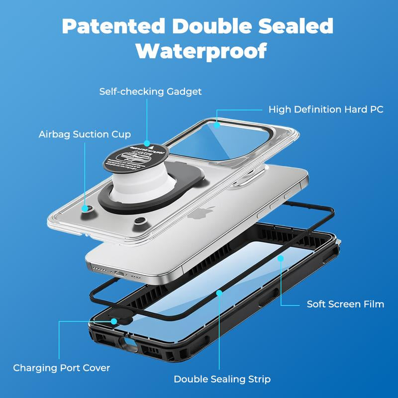 IPX8 Waterproof Phone Case β 360Β° Full Protection for iPhone 16/15 & Galaxy S24 (Snorkeling, Diving, Beach Use)