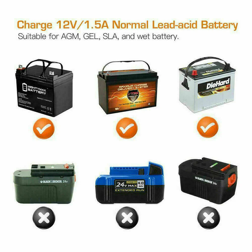 12V Smart Car Battery Charger β Portable 1.5A Trickle Maintainer for Vehicles