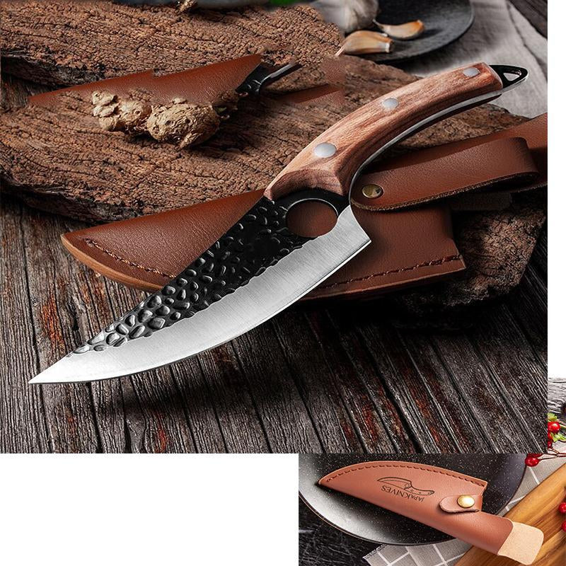 Professional Boning Knife β Precision Butcher Tool with Curved Scimitar Blade & Safety Cover | Ideal for Meat Cutting & Skinning