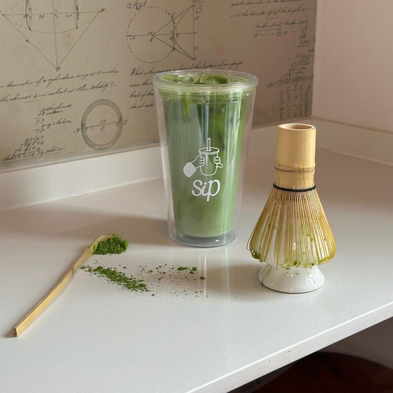 Leak-Proof Reusable Cup β 16oz Dual-Wall Clear Tumbler with Lid | Eco-Friendly Iced Drink Cup for On-the-Go Use
