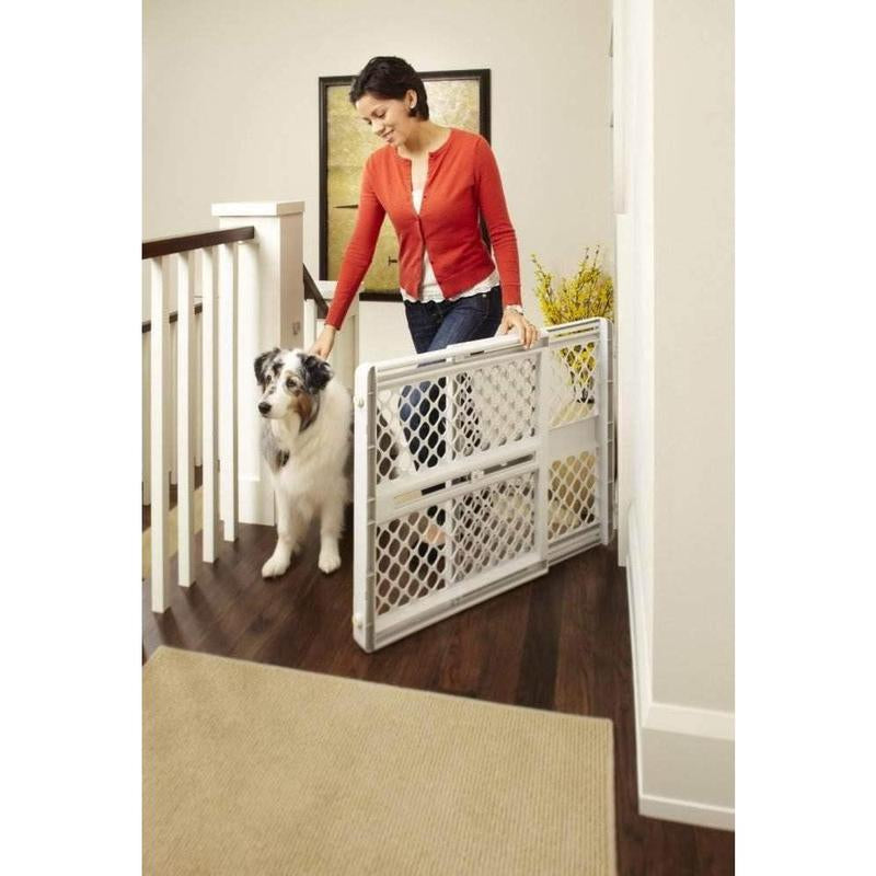 Adjustable Dog Gate (26"-42") β Pressure-Mounted or Swing Door Pet Gate for Doorways (26" Tall, Gray)