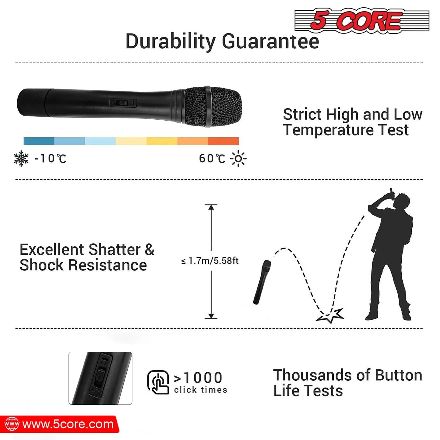 Wireless Dual Microphone System β 100FT Range VHF for Karaoke & Events