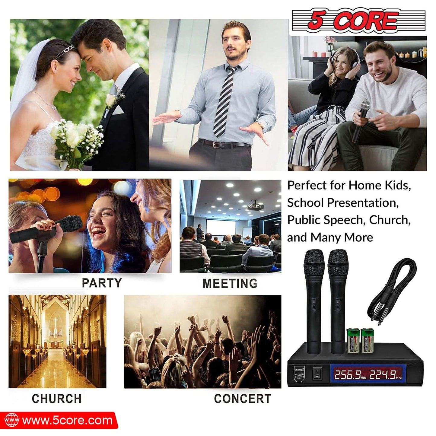 Wireless Dual Microphone System β 100FT Range VHF for Karaoke & Events
