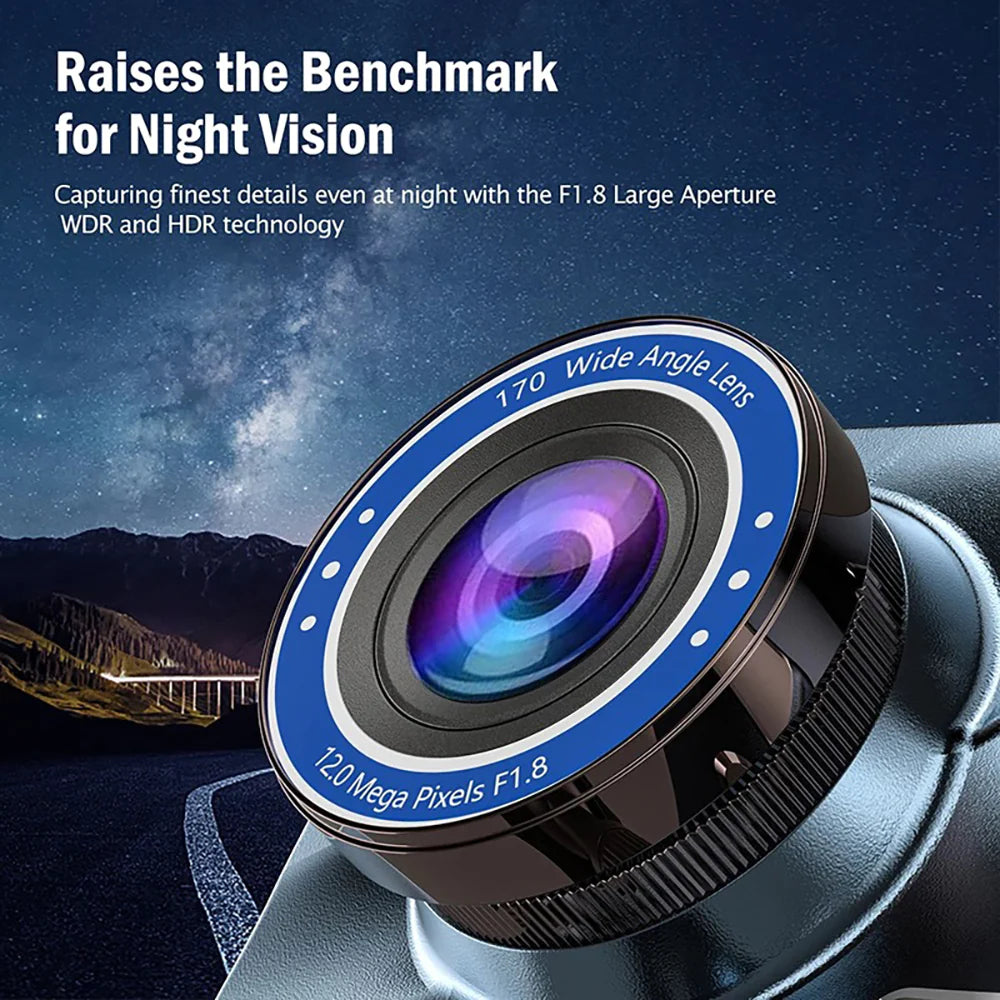 1080P Dual Lens Dash Cam β 4β Touch Screen Car DVR Recorder (Front + Rear Camera)