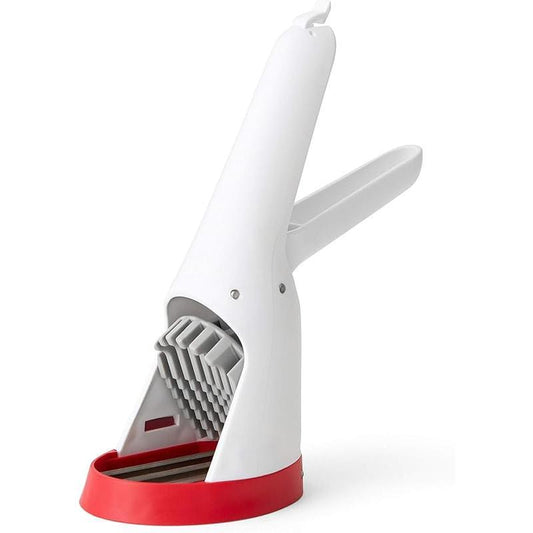 Strawberry Slicester Handheld Slicer – Easy-Cut Kitchen Tool for Berries & Soft Fruits | Cherry Red / Meringue White
