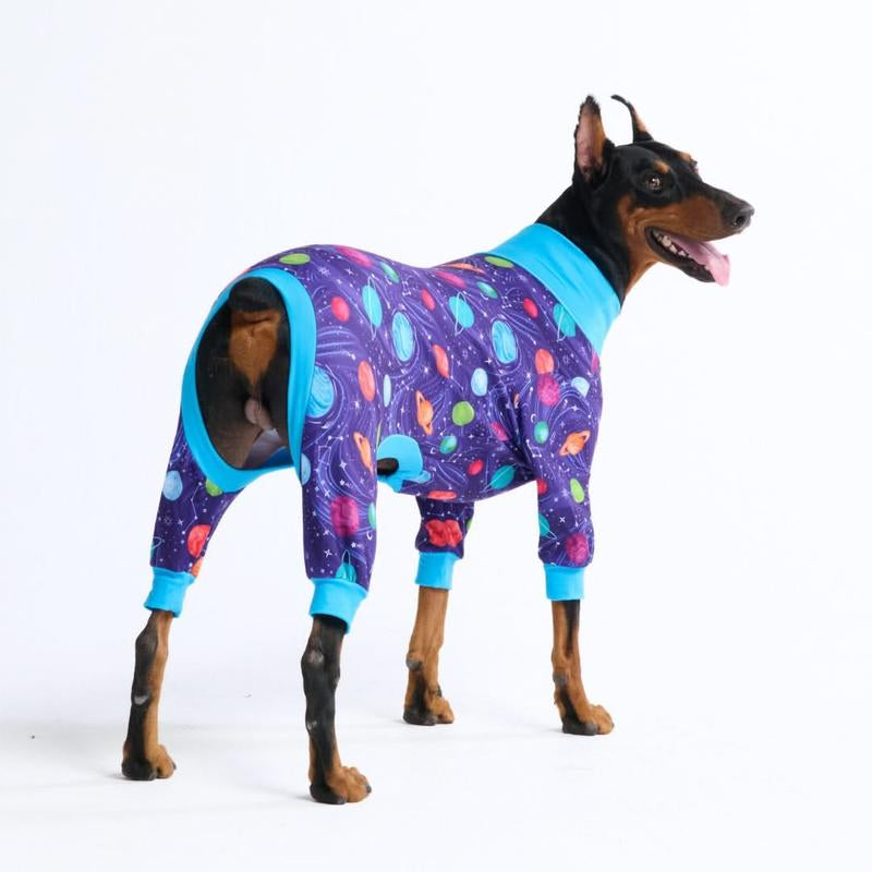 Spark Paws Dog Pajama Onesie – Ultra-Soft, 4-Way Stretch Recovery Suit | Cozy Sleepwear for Small, Medium & Large Breeds