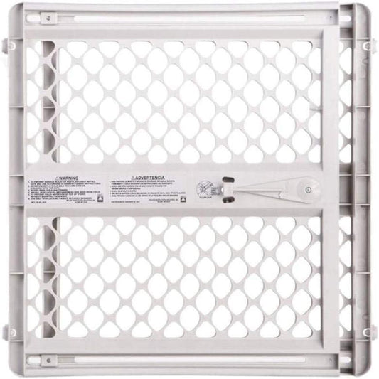 Adjustable Dog Gate (26"-42") – Pressure-Mounted or Swing Door Pet Gate for Doorways (26" Tall, Gray)