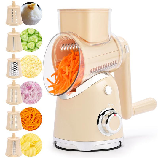 SUSTEAS Vegetable Chopper – Stainless Steel Kitchen Slicer with 6 Interchangeable Blades & Suction Base | Easy-Clean Design for Fast, Efficient Meal Prep