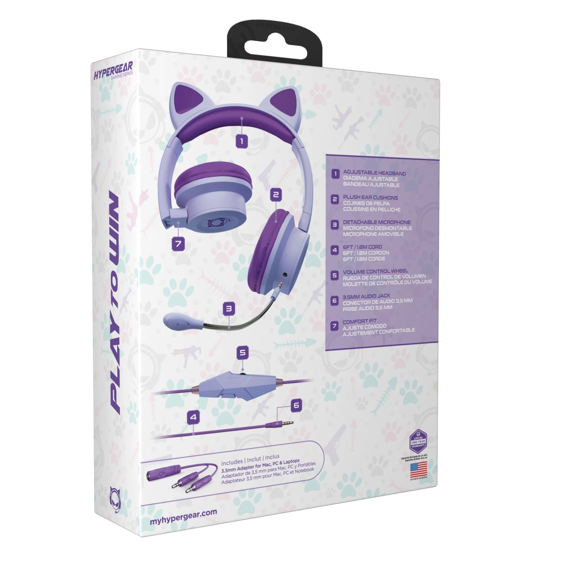 Cute Gaming Headset with Mic – RGB Kitty Ears by HyperGear