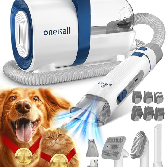 Pet Grooming Vacuum Kit (1.5L) – Low-Noise Clipper & Brush with 99% Hair Suction and Easy-Clean Design