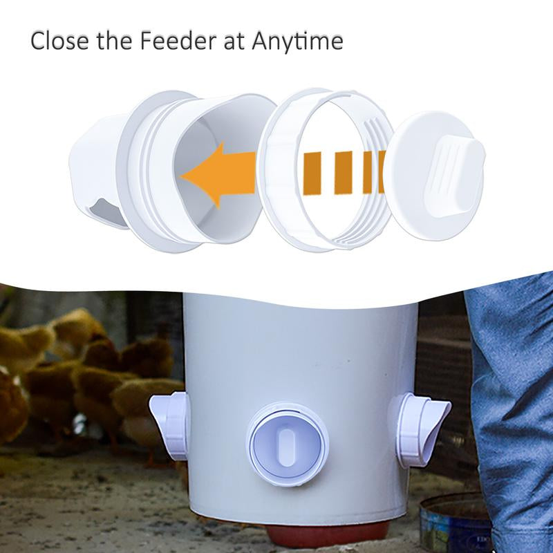 DIY Chicken Feeder Kit for 5-Gallon Buckets – Rainproof, No-Waste Gravity Feeder & Waterer for Chickens and Ducks