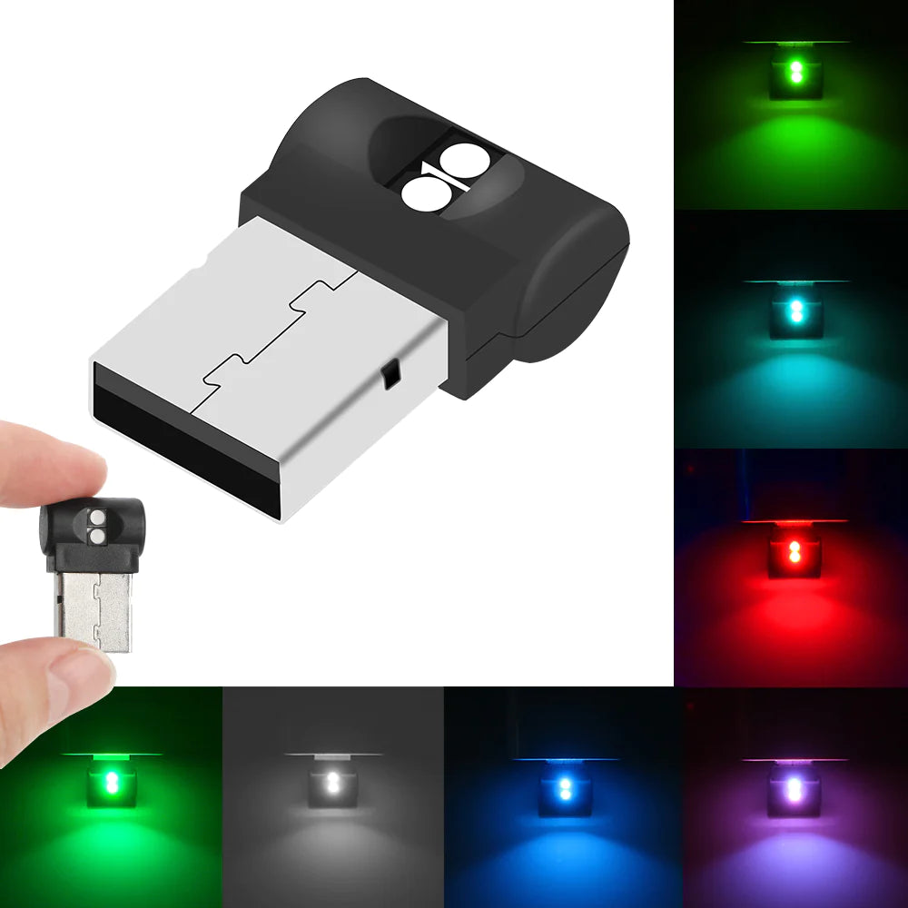 Mini RGB USB Car LED Light – Interior Atmosphere Lamp