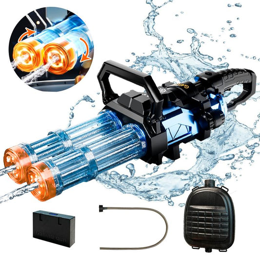 Gatling Water Gun with 2L Backpack – Rechargeable, Light-Up Barrel & 32Ft Range for Outdoor Summer Fun