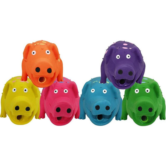 Latex Pig Dog Toy (9") – Polka Dot Squeaky Toy for All Dog Sizes – Assorted Colors